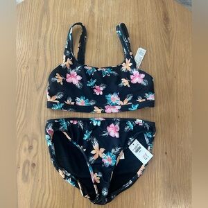 Abercrombie Kids Hawaiin Floral Bikini - Black and Pink